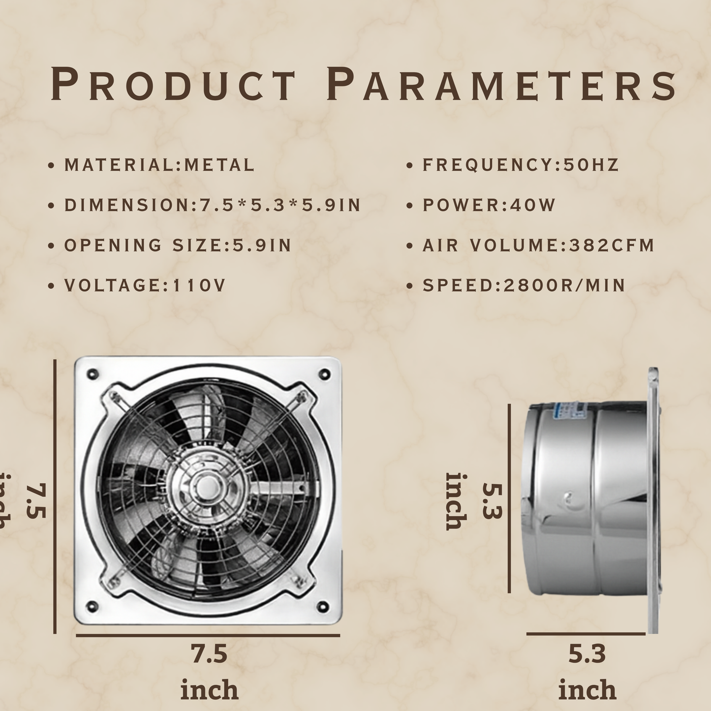 Wall Mounted Exhaust Fan Super Silent Ventilation