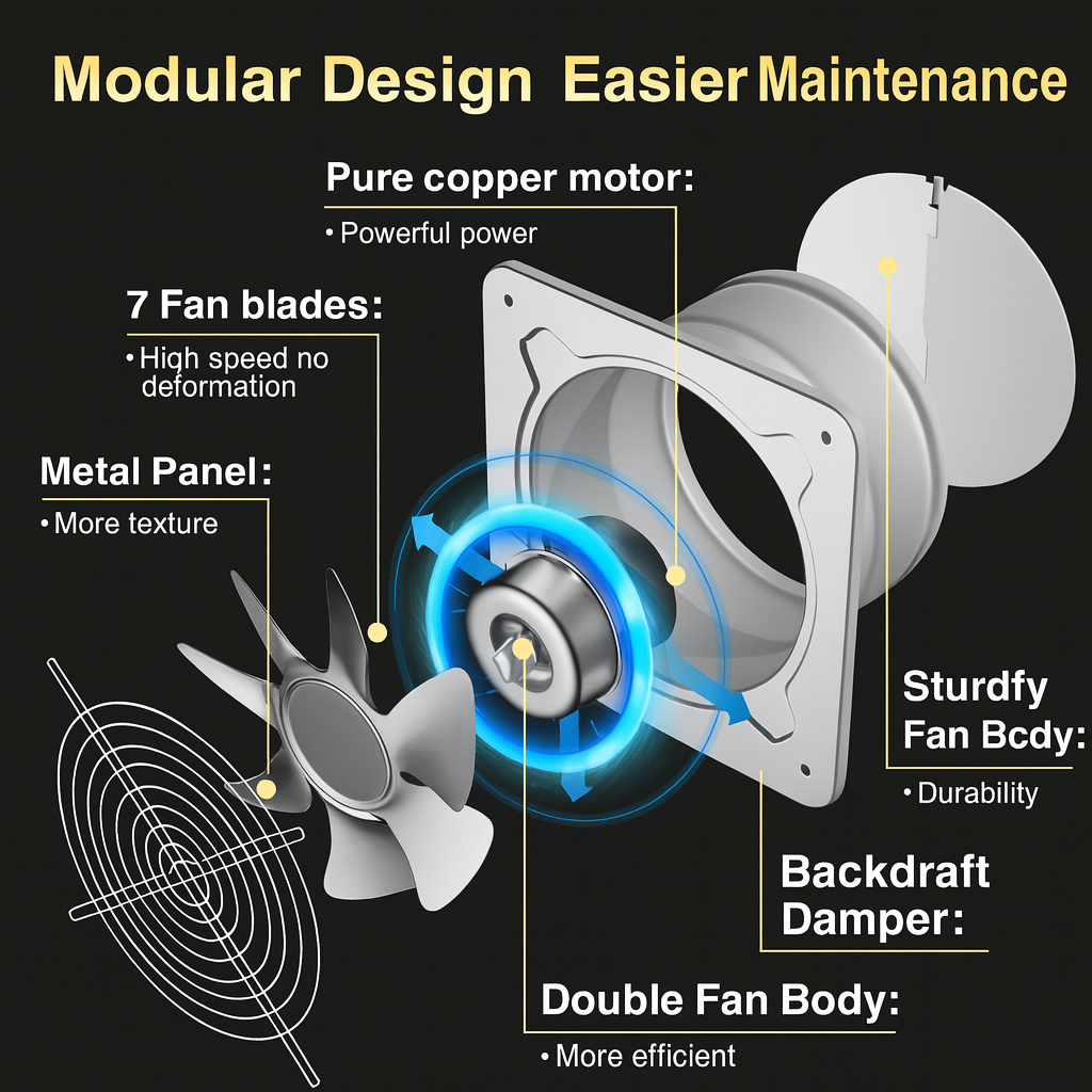 Wall Mounted Exhaust Fan Super Silent Ventilation